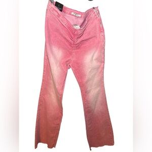 NEW-Women's American Bazi Pants V Cut Flare Leg Colorwash Size Large Jeans Style